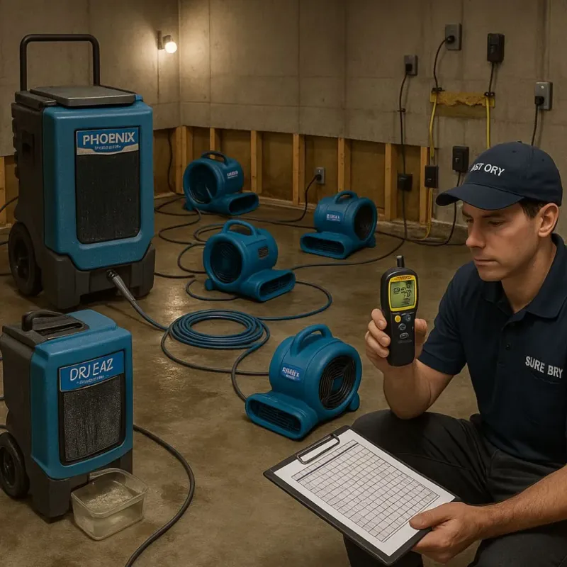 Structural Drying and Dehumidification process in Boulevard Gardens, FL